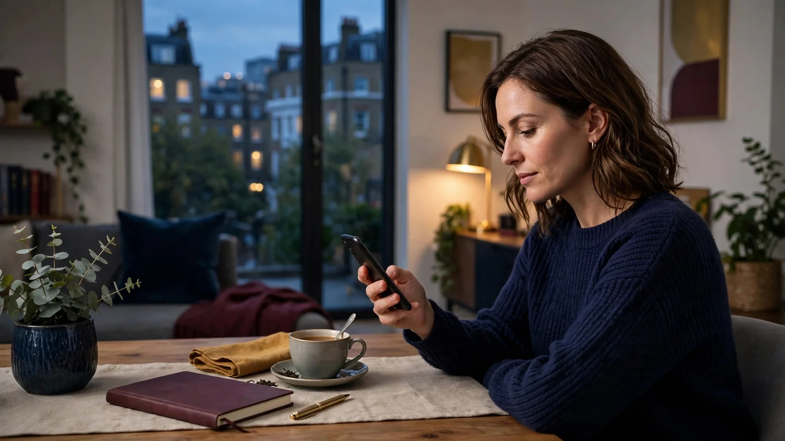 UK player reviewing casino welcome offer terms on her phone