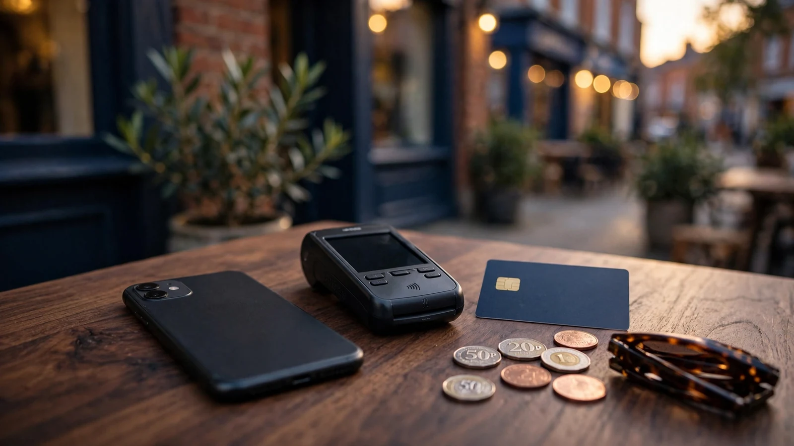 Citadel payment card and smartphone beside casino-style chips on a UK table