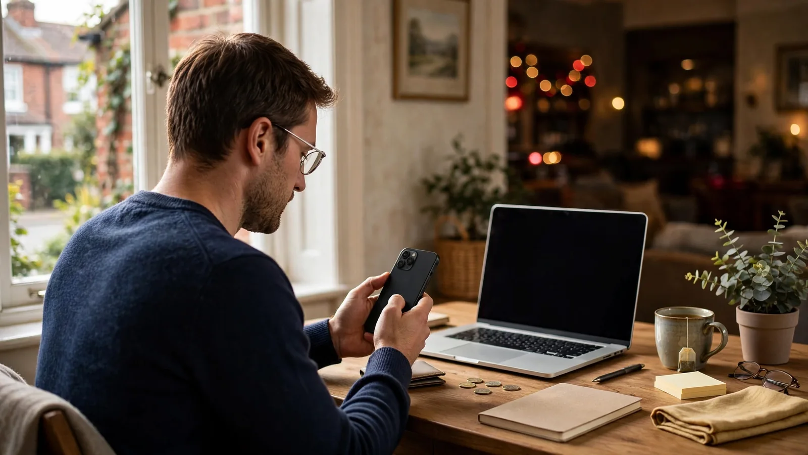 UK gambler authorising an e-wallet payment on a smartphone