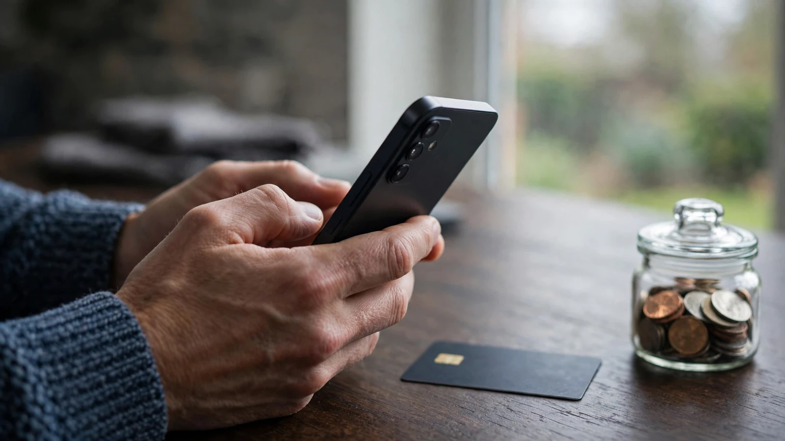 Phone, bank card and coins illustrating a UK fast withdrawal guide
