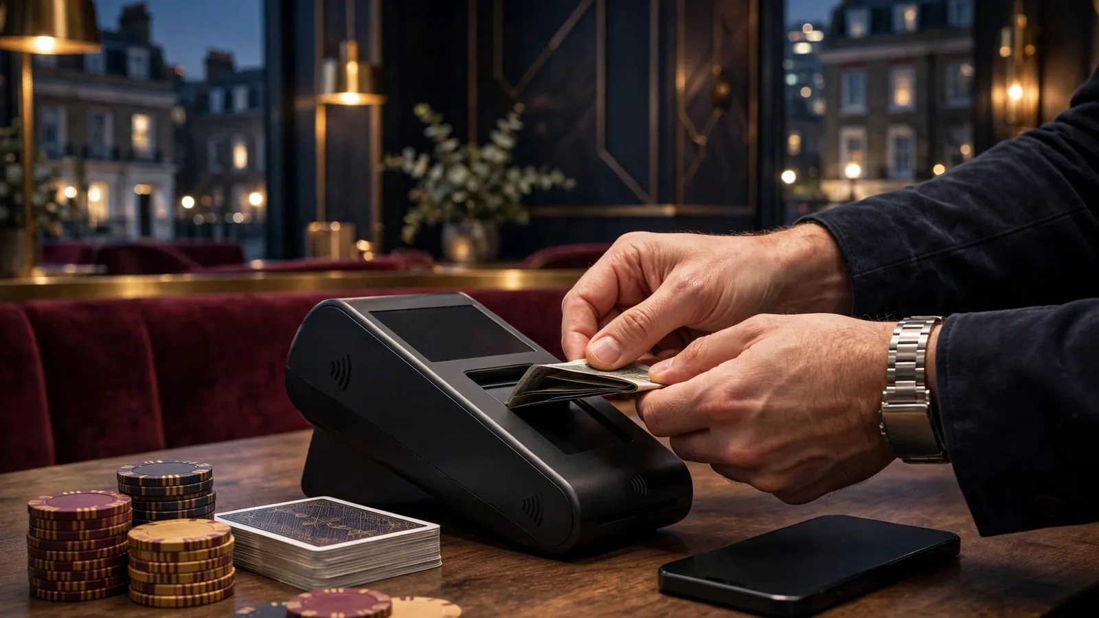 Player making a UK deposit to activate a casino welcome bonus