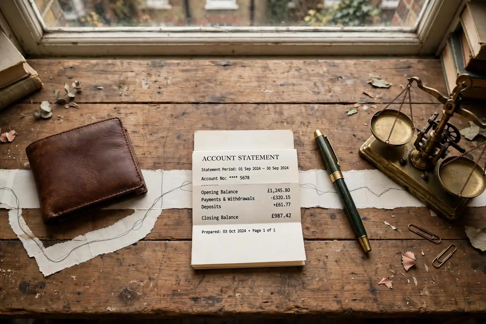 Wallet and documents on a desk showing indirect payment routing
