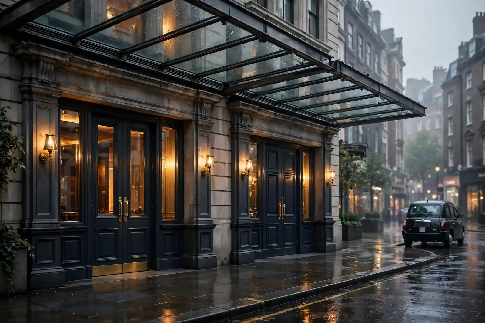 Two separate London casino entrances linked by shared modern architecture