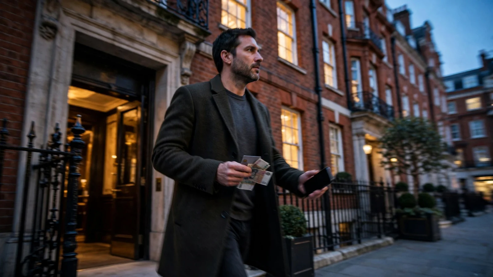 UK casino guest leaves with bank card and banknotes on a London street